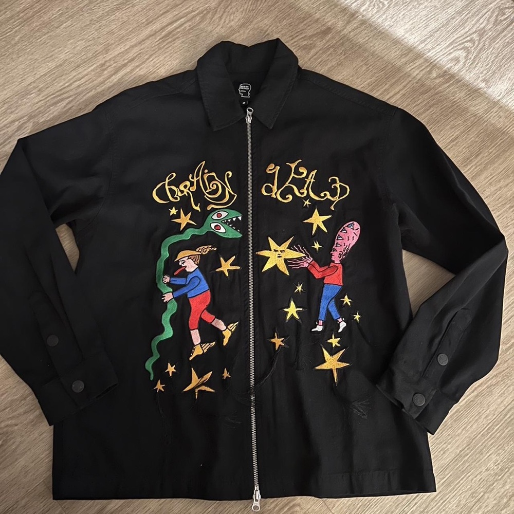 Brain Dead Black Jacket with Colorful Graphics